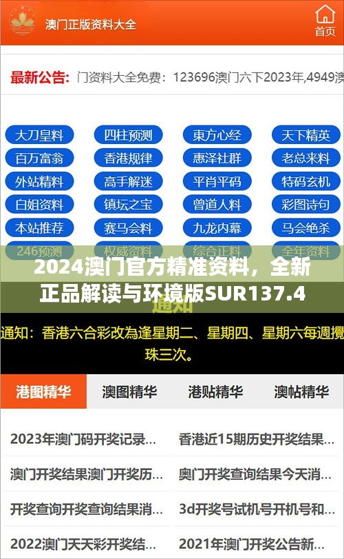 2024澳門官方精準資料，全新正品解讀與環(huán)境版SUR137.47版