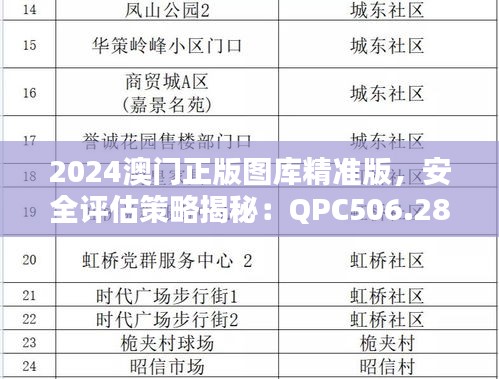 2024澳門正版圖庫精準(zhǔn)版，安全評估策略揭秘：QPC506.28解密