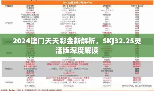 2024澳門天天彩金新解析，SKJ32.25靈活版深度解讀