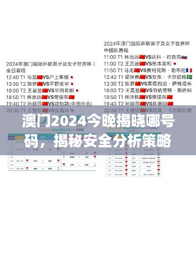 澳門2024今晚揭曉哪號碼，揭秘安全分析策略_EKU299前瞻