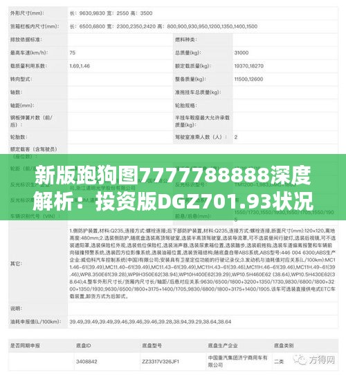 新版跑狗圖7777788888深度解析：投資版DGZ701.93狀況評估