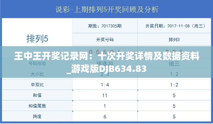 王中王開獎(jiǎng)記錄網(wǎng)：十次開獎(jiǎng)詳情及數(shù)據(jù)資料_游戲版DJB634.83