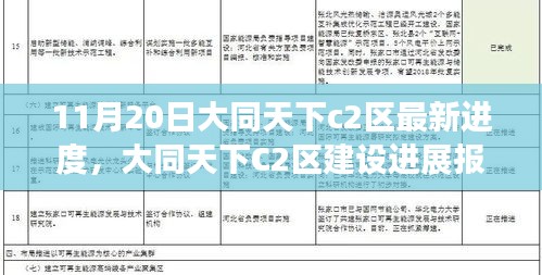 大同天下C2區(qū)建設(shè)最新進度報告（11月20日更新），細節(jié)揭秘與進展解讀