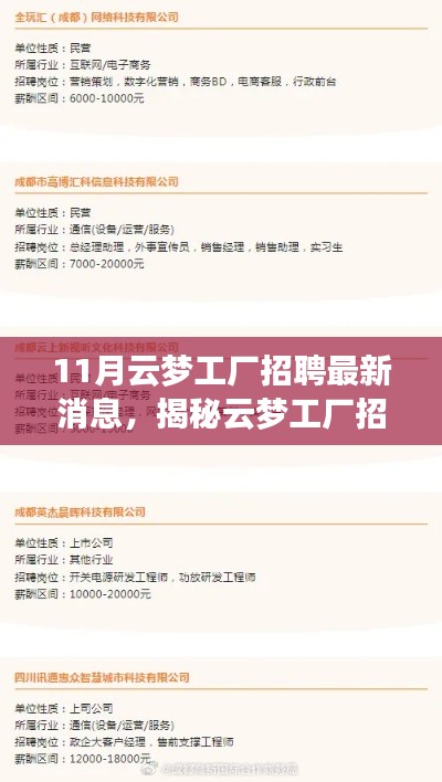 揭秘云夢工廠招聘內(nèi)幕，最新招聘信息與動向速遞