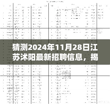 揭秘江蘇沭陽未來招聘趨勢，職業(yè)機(jī)會大猜想與最新招聘信息預(yù)測（2024年11月）