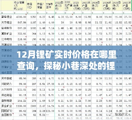 探秘小巷深處的鋰礦寶藏，十二月實(shí)時價(jià)格一網(wǎng)打盡！