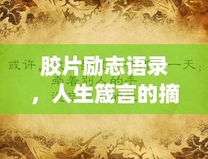 膠片勵志語錄，人生箴言的摘抄與啟示