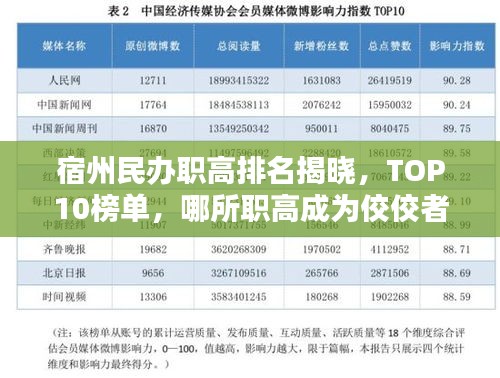 宿州民辦職高排名揭曉，TOP10榜單，哪所職高成為佼佼者？