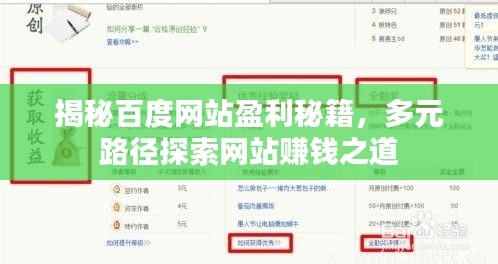 揭秘百度網(wǎng)站盈利秘籍，多元路徑探索網(wǎng)站賺錢之道