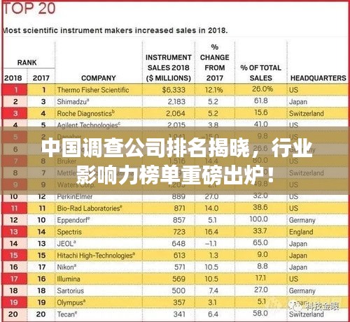 中國調查公司排名揭曉，行業(yè)影響力榜單重磅出爐！