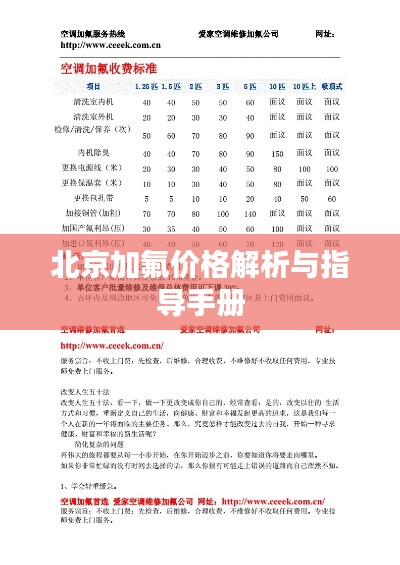 北京加氟價格解析與指導手冊