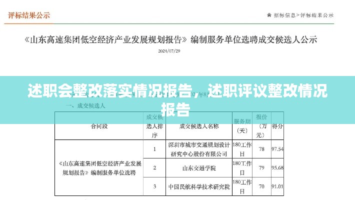 述職會整改落實(shí)情況報告，述職評議整改情況報告 