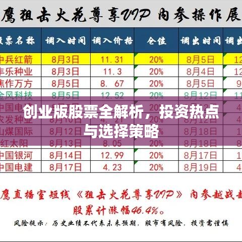 創(chuàng)業(yè)版股票全解析，投資熱點與選擇策略