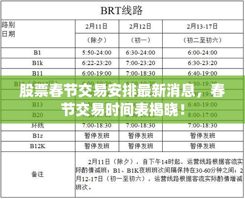 股票春節(jié)交易安排最新消息，春節(jié)交易時(shí)間表揭曉！