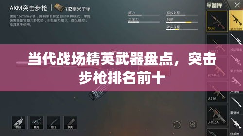 當代戰(zhàn)場精英武器盤點，突擊步槍排名前十