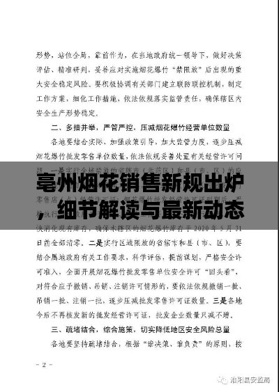 亳州煙花銷(xiāo)售新規(guī)出爐，細(xì)節(jié)解讀與最新動(dòng)態(tài)