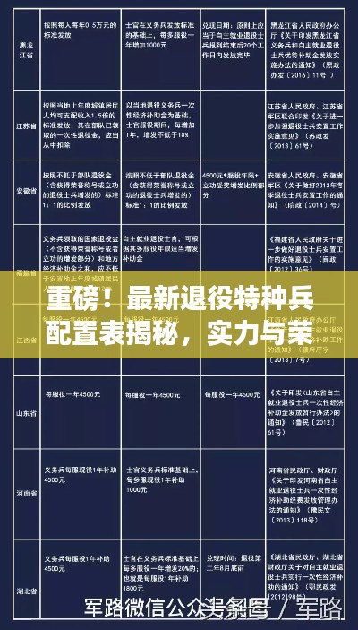 重磅！最新退役特種兵配置表揭秘，實(shí)力與榮耀并存