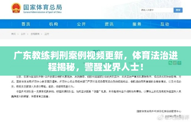 廣東教練判刑案例視頻更新，體育法治進(jìn)程揭秘，警醒業(yè)界人士！
