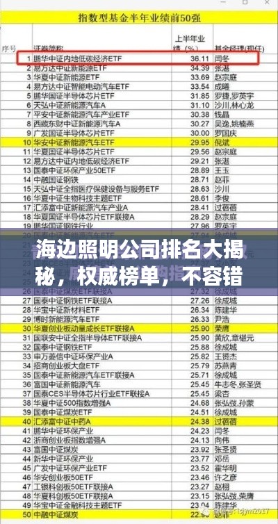 海邊照明公司排名大揭秘，權(quán)威榜單，不容錯(cuò)過！